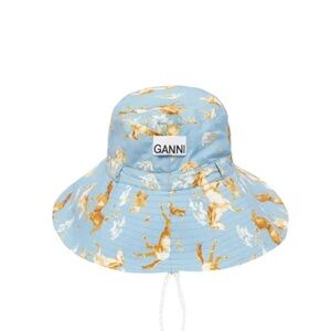 Ganni Drawcord Poplin Bucket Hat